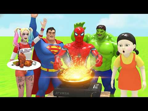 Super Hero 3D Funny Game Crazy Cookie Challenge with Spider Man and Friends!