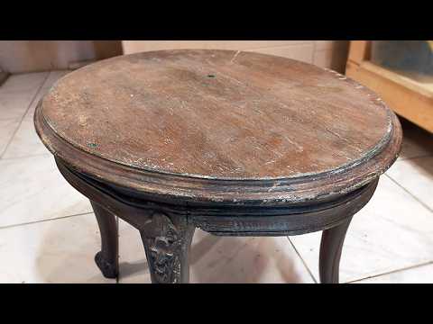 They left it behind! GORGEOUS coffee table restoration