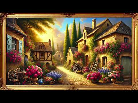 French Village Oil Painting | Gold Frame TV Art | Elegant Screensaver | A Story of Those Who Stay