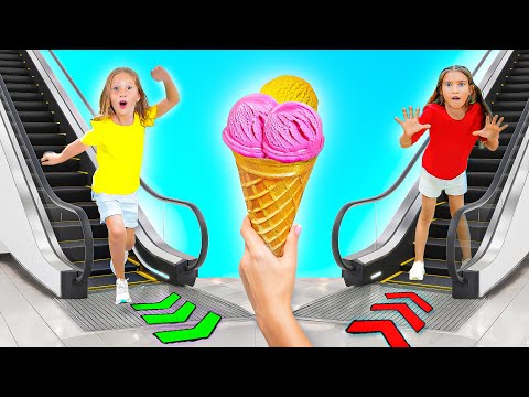 Learning mall safety rules with Nastya and her friends