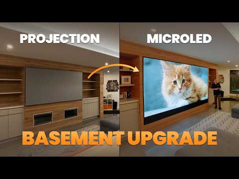 Bye Bye PROJECTOR. Hello MICROLED! Transforming this Basement Into the ULTIMATE Multimedia Room!