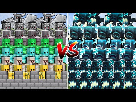 WARDEN ARMY vs GOLEM CASTLE | Minecraft Mob Battle