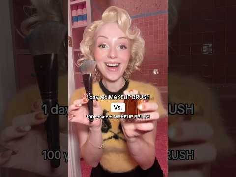 1 day vs. 100 year old MAKEUP BRUSH 😲 #shorts