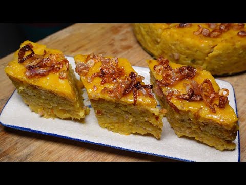 马来西亚式的金瓜糕😋咸香软糯，超好吃，做法简单不翻车‼️🔥Malaysian-style steamed pumpkin cake 😋fragrant, soft and glutinous