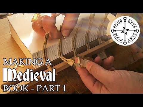 Making A Medieval Book By Hand - Part 1 - Folding Pages, Endpapers, Piercing & Sewing