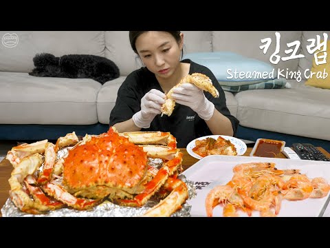 Real Mukbang:) GIANT King crab! ★ Rice mixed with crab stuffing... This slaps 😲