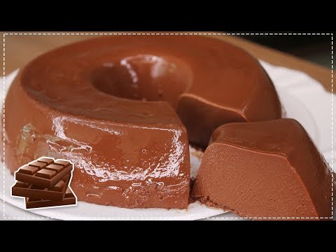 PUDIM DE CHOCOLATE SEM OVOS E SEM FORNO