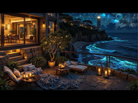 No Ads Deep Relaxation Music | Gentle Ocean Waves In Quiet Night | calm The Mind & Relaxing Sleep