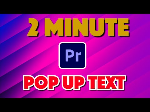 Premiere Pro : How to Make Pop Up Text