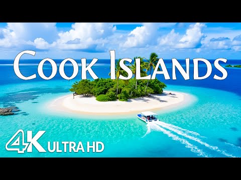 Cook Islands 4K - Turquoise Lagoons, Hidden Coves & Lush Tropical Landscapes with Relaxing Music