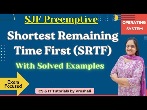OS 9 : Shortest Remaining Time First / SJF Preemptive | Step by Step Solved Example