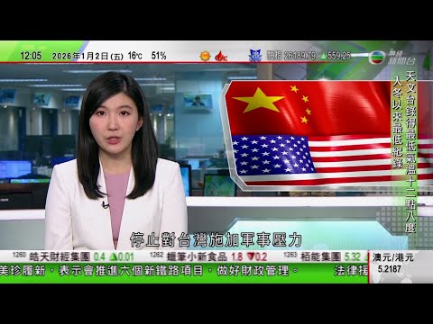TVB午間新聞｜圍台軍演｜美國敦促北京克制 停止對台灣施加軍事壓力｜美國前特別檢察官稱示威者衝擊國會事件 特朗普應負上最大罪名及責任｜俄烏互相指控對方續挑起戰端 ｜TVB News