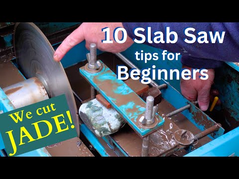 Jade gemstones and Magnetite, Lapidary Slab Saw How To Advice