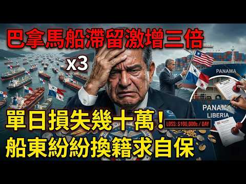 巴拿馬船滯留激增三倍，單日損失幾十萬！船東紛紛換籍求自保。