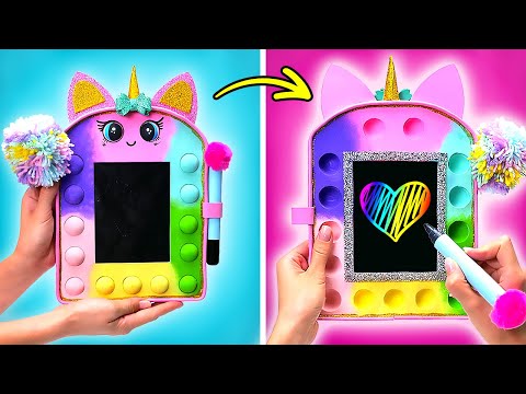 Pop It Unicorn Drawing Board 🦄✨ Cool School Supplies