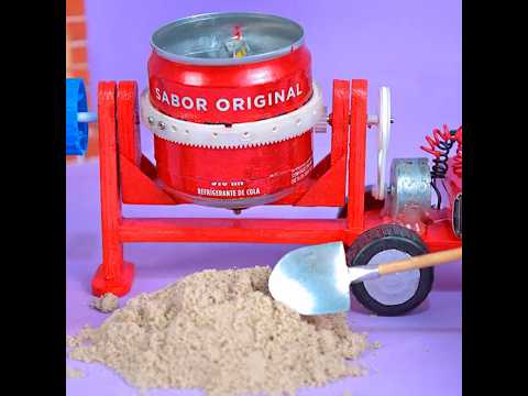 DIY MINI CONCRETE MIXER for Construction made with Recyclable Materials