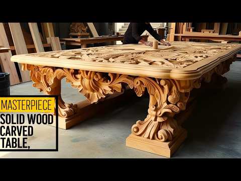 Skillful Craftsman Skills: Woodworking Design And Build MASTERPIECE SOLID WOOD CARVED TABLE