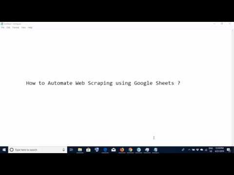 How to automate Web Scraping using Google Sheets