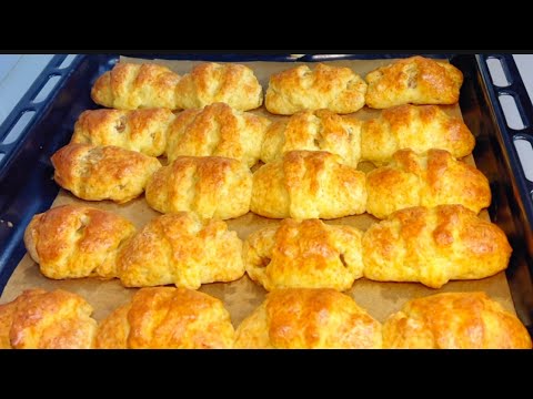 Если есть Творог и Яблоко🍎Без Дрожжей за Минуты к Чаю!Творожные Булочки с яблочной Начинкой!