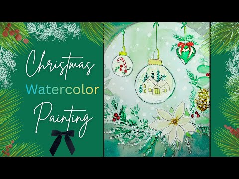 Easy Watercolor Painting Christmas ♥ Blue Sky Paintbrush | Longform Nov 2025 #art  #Christmas