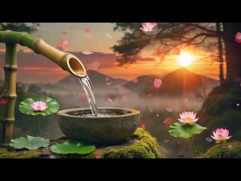 Relaxing Sleep Music with Bamboo Water Sound & Meditation, Sleep Music, Calming Music, Stress Relief