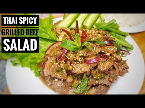 Spicy Thai Grilled Beef Salad Recipe - Nam Tok Neua | Thai Girl in the Kitchen