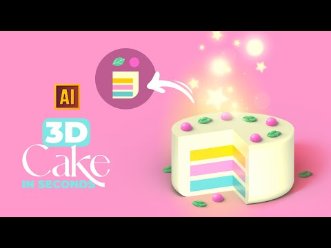 HOW TO MAKE 3D CAKE IN SECONDS IN ADOBE ILLUSTRATOR