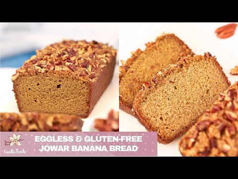 Eggless & Gluten free Jowar/Sorghum Banana Bread with Jaggery! Soft & Moist crumbs, Crunchy Crust!