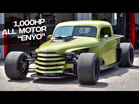 1,000HP ALL MOTOR  Chevy FARM TRUCK Meets F1 CAR "ENYO" By Ring Brothers