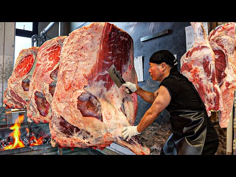 Insane Beef Cutting Skills!! Legendary Korean BBQ Masters TOP 3 / Korean street food