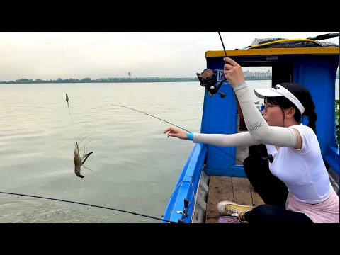 Câu Trúng Nhiều Tôm Bự Làm Món “ Tôm Rang Muối “ Trên Sông Đồng Nai | Fishing on the Dong Nai River