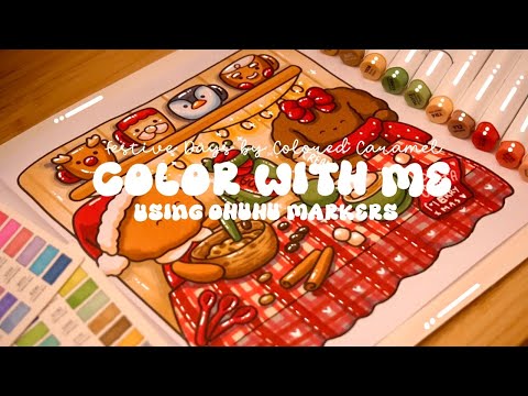 Color with me (ASMR) ❤️🍪 'Festive Days‘ by Colored Caramel ✨ Ohuhu markers 🌱✏️ #adultcoloring #asmr