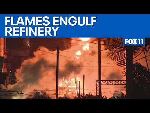 Chevron refinery erupts in flames  | FOX 11 LA