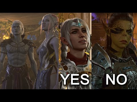 Baldur's Gate 3: All Drow Twins Foursome & Fivesome Companion Reactions [Custom Male]