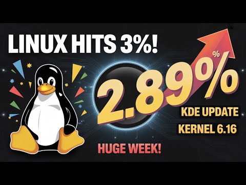Linux FINALLY Hits 3% on Steam! Plus KDE's Game-Changing Update & Kernel 6.16