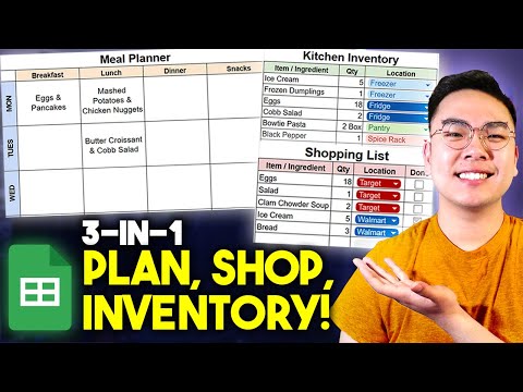 How to Make a MEAL PLANNER & SHOPPING LIST in Google Sheets *TUTORIAL*