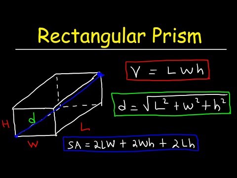 Rectangular Prism - Volume, Surface Area and Diagonal Length, Rectangles, Geometry
