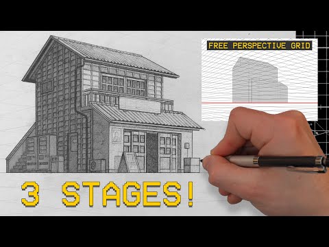 How To Draw A Building (Step By Step) in PERSPECTIVE
