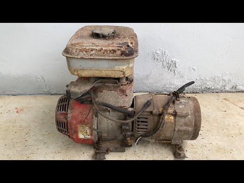 Restoration of Old Abandoned 4 Stroke Gasoline Generator // Rusty Old Generator Engine Restoration