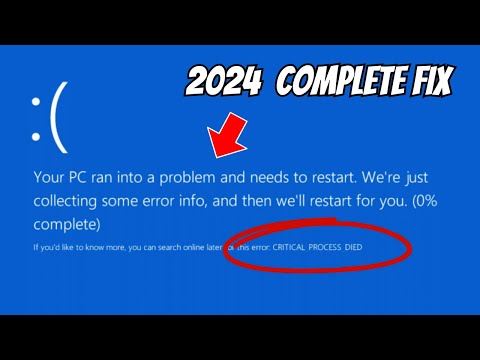 How To Fix "Critical Process Died Error " on Windows 10/11✅ BLUE Screen Error 2024