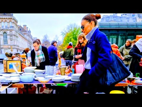 Paris France🇨🇵BROCANTE in Paris🏺MARCHÉS aux Puces🛍ANTIQUITÉS🪞SECOND-HAND🪑STREET Sale🔥4KHDR Thrifting