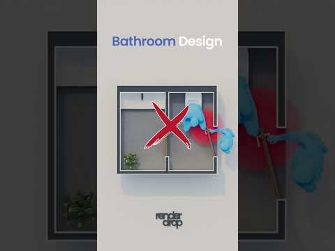 Maximize Your Bathroom Space! 🚽 Bathroom Layout Makeover🚪 #interiordesign #floorplan #bathroom