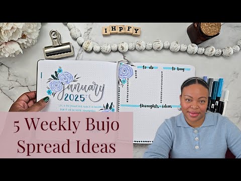 5 Weekly Bujo Spread Ideas | January 2025 Bujo Setup | Square Notebook | I Have Plans For You