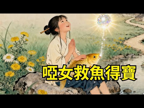 被退婚的啞女在河邊洗衣，救起一條黑魚，當晚夢見龍王贈寶，次日家中湧出金銀泉！前未婚夫悔瘋了！#民間故事 #故事頻道 #感人故事 #家庭