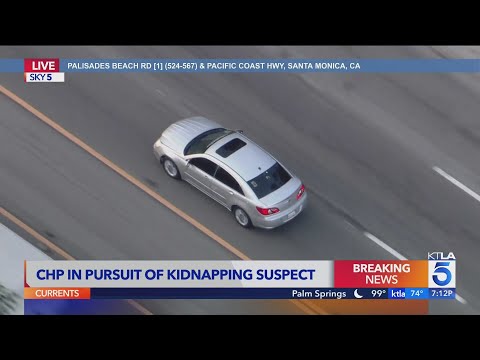 CHP officers chase man who carjacked vehicle with 3 children inside in L.A.