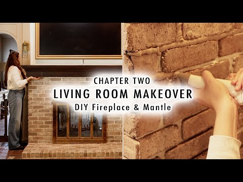 FIREPLACE MAKEOVER & DIY MANTLE *Living Room Makeover Before & After*  | XO MaCenna