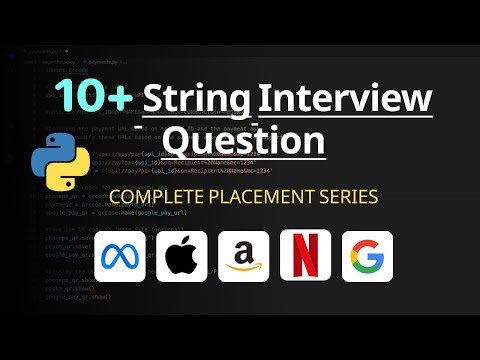 String Interview Questions with Solutions | Python Programming | Sagar Chouksey
