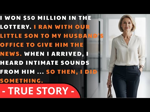I won $50 million. I ran to my husband’s office with our son. When I arrived, I heard some noises…