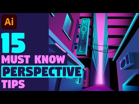 15 MUST KNOW Perspective Tips | Illustrator tutorial (Cyberpunk City Illustration)