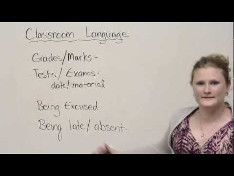 Speaking English - Classroom vocabulary and expressions